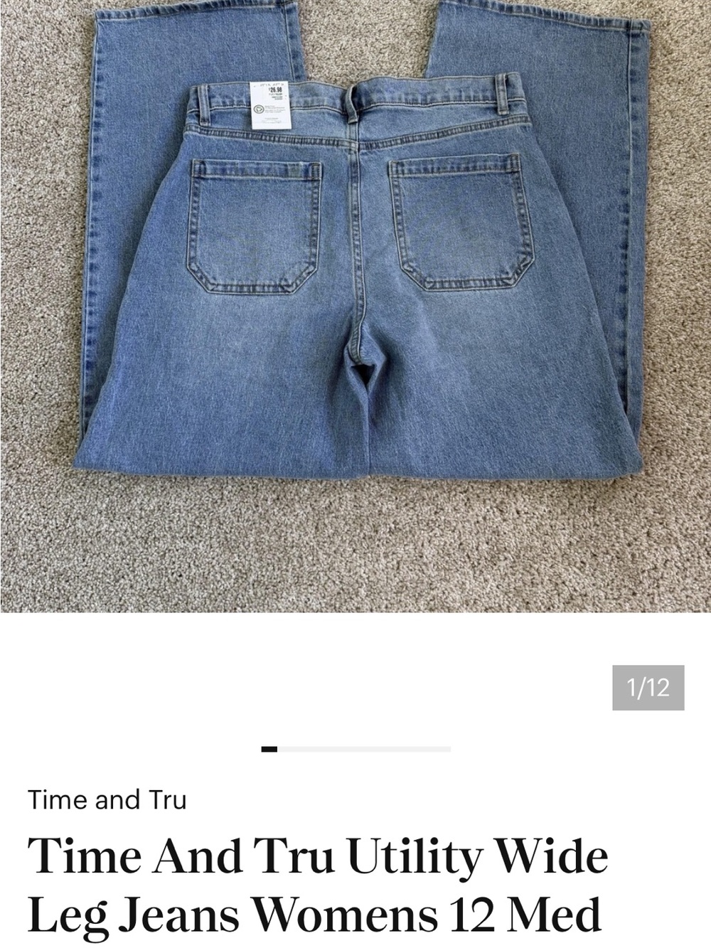 Time and Tru wide leg high rise size 12
